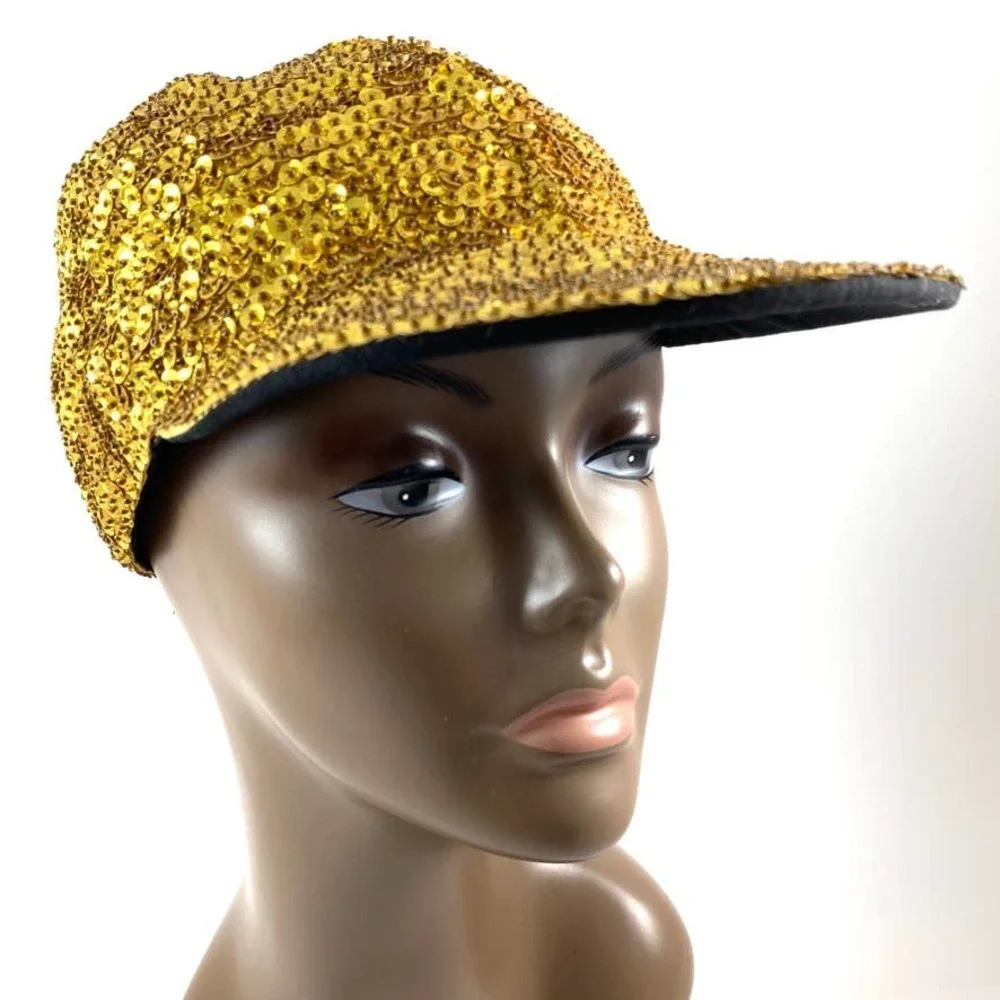 Rare 1980's gold sequin baseball cap by FASHION FANTASY - Picture 13 of 13